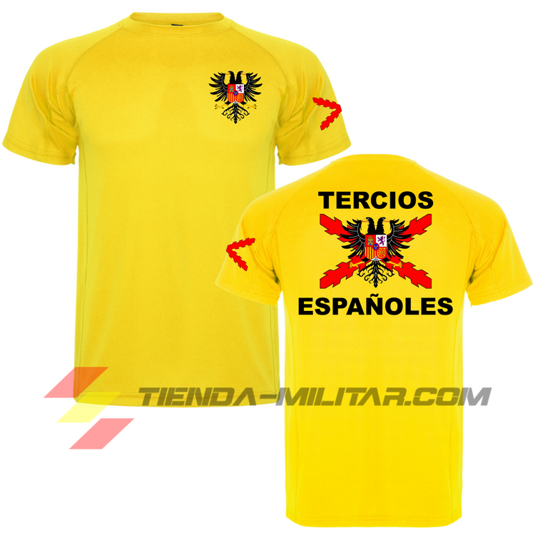 Camiseta técnica de los tercios de España en color amarillo