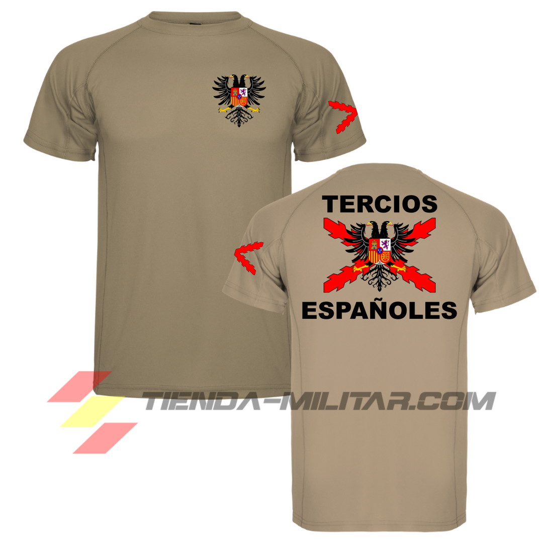Camiseta técnica de los tercios de España en color tierra