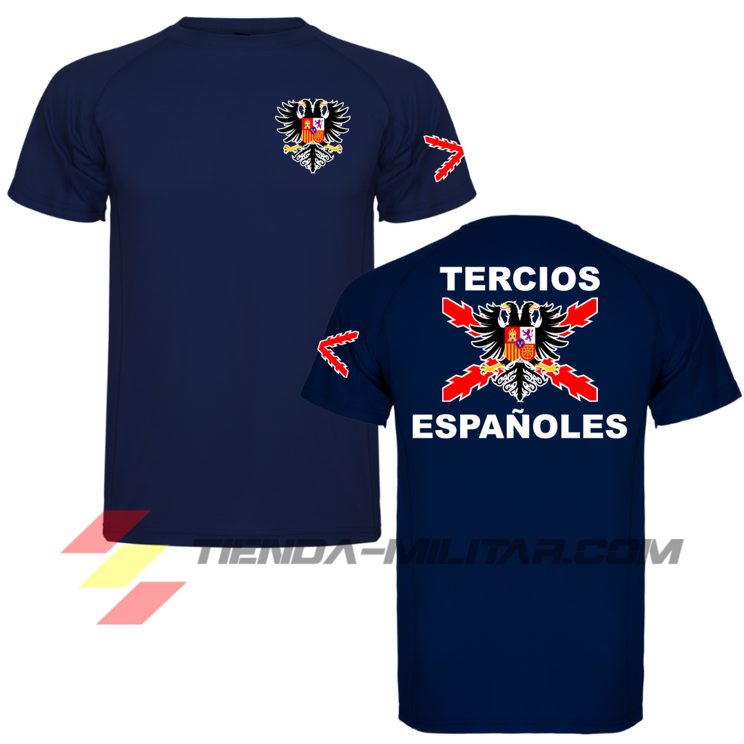 Camiseta técnica de los tercios de España en color azul marino.