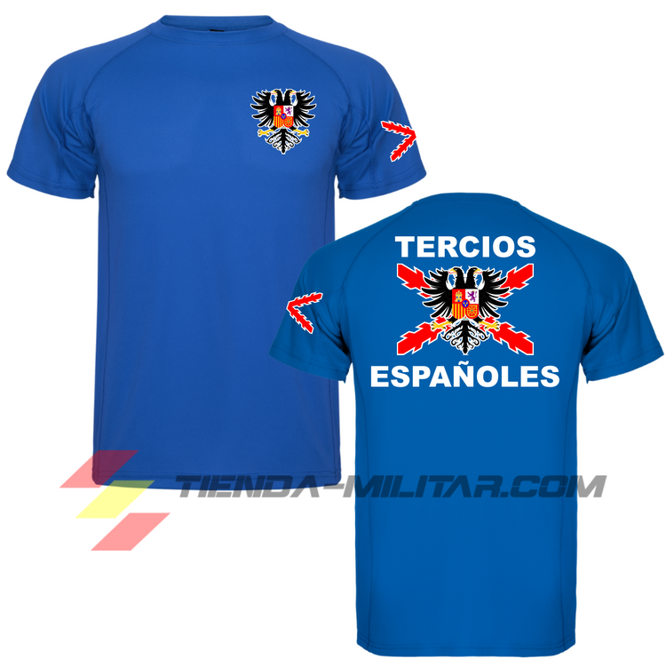 Camiseta técnica de los tercios de España en color azul real.