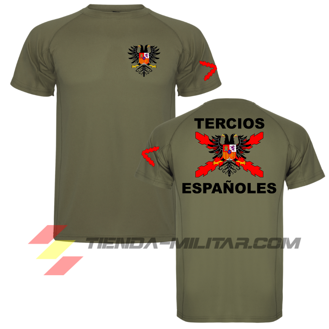 Camiseta técnica de los tercios de España en color verde militar
