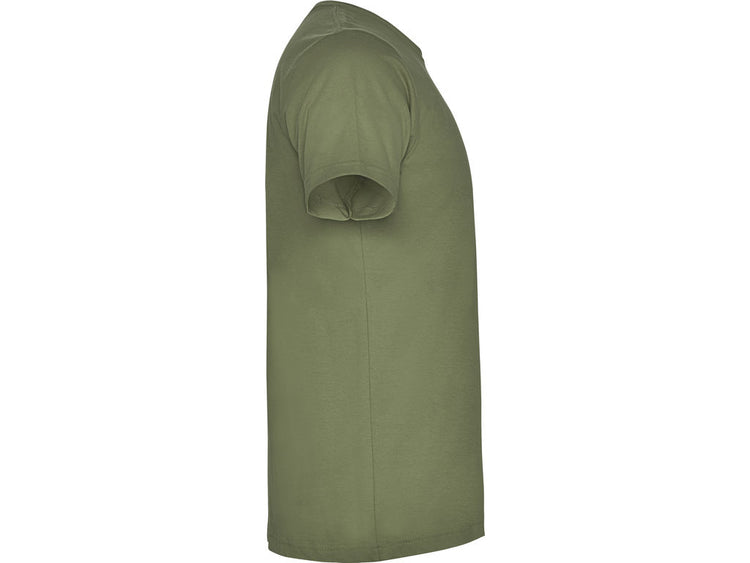 Camiseta para hombre de algodón en Verde Militar costado derecho
