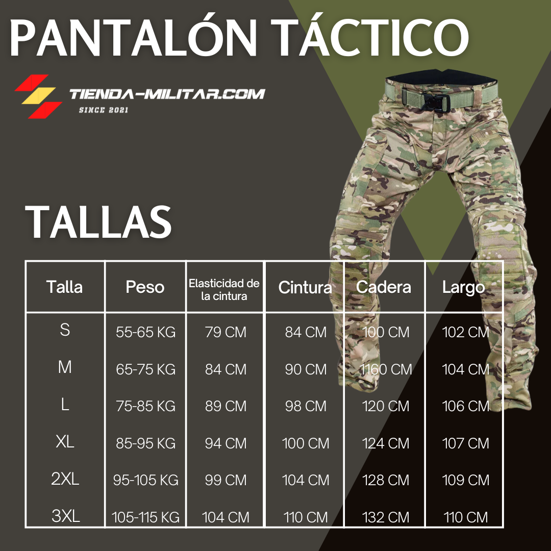 Tallas Pantalón Táctico Operaciones Especiales