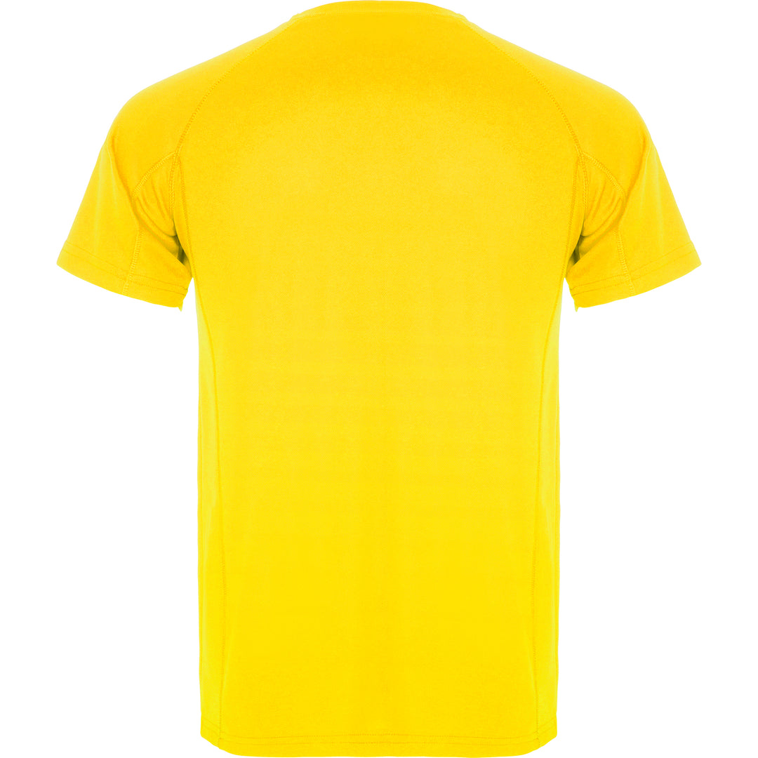 Camiseta técnica militar personalizada amarilla detrás