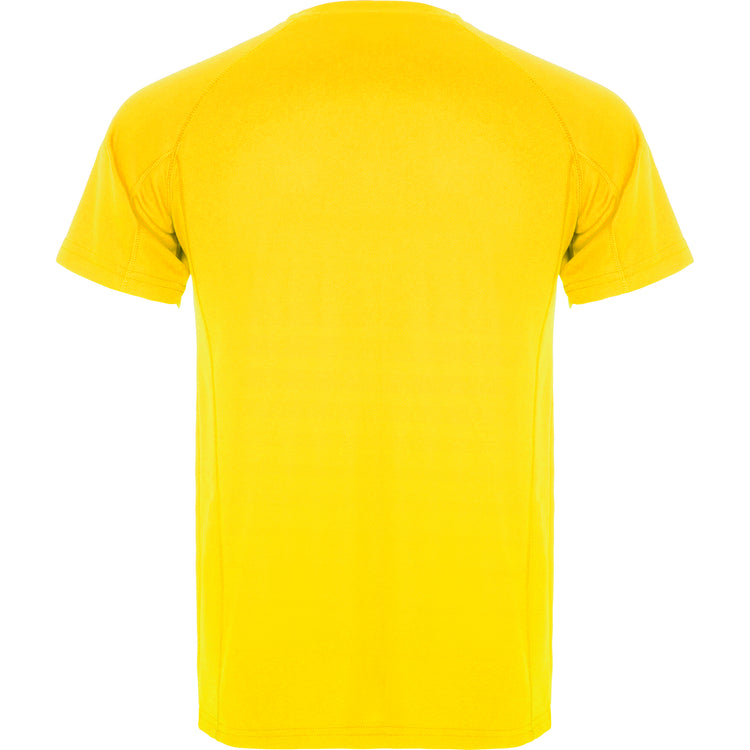 Camiseta técnica militar personalizada amarilla detrás