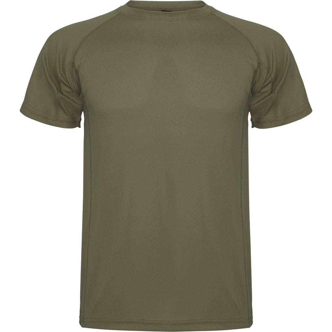 Camiseta técnica militar personalizada verde delante