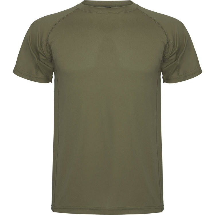 Camiseta técnica militar personalizada verde delante