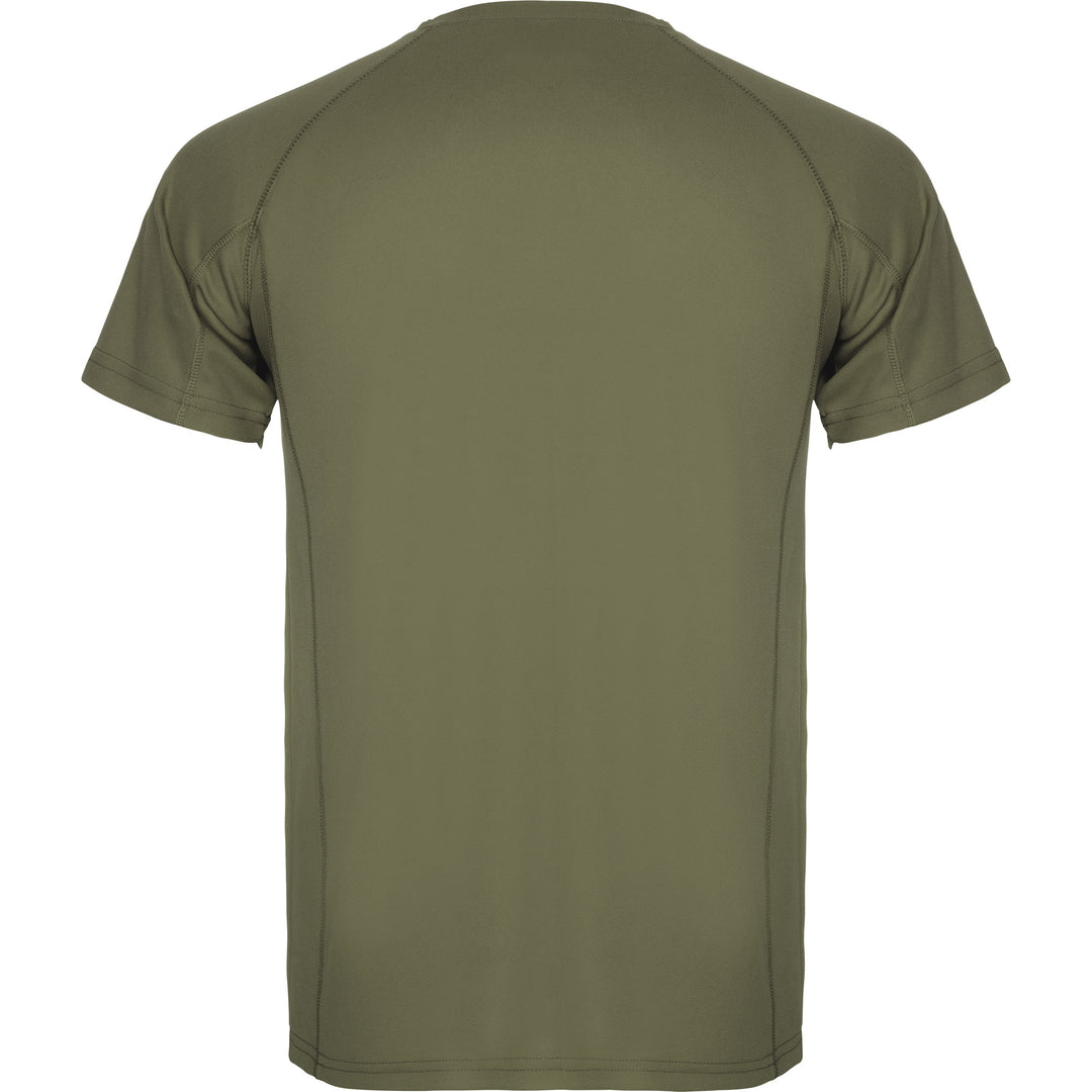Camiseta técnica militar personalizada verde detrás