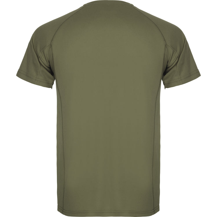 Camiseta técnica militar personalizada verde detrás