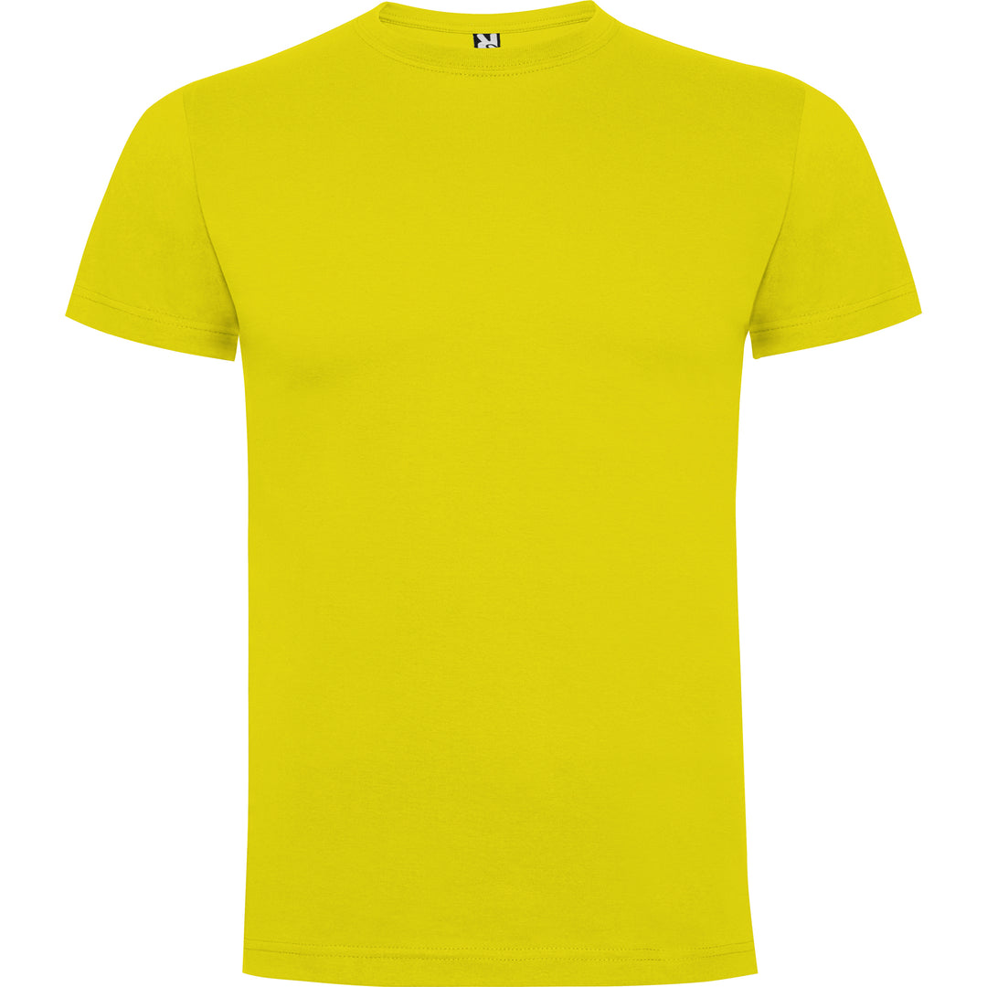 Camiseta para hombre de algodón en amarillo de frente