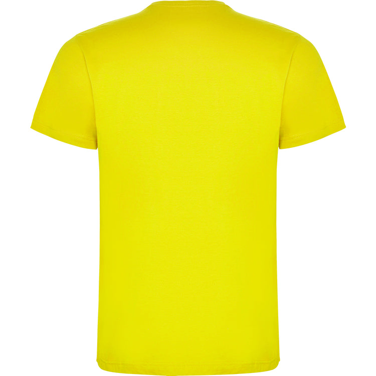 Camiseta para hombre de algodón en amarillo de espaladas