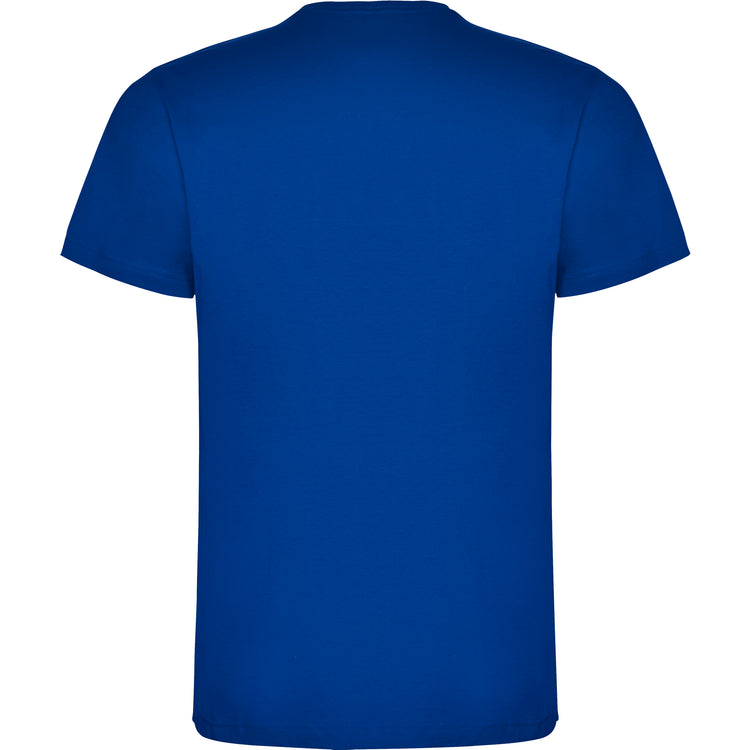 Camiseta para hombre de algodón en azul royal de espaldas