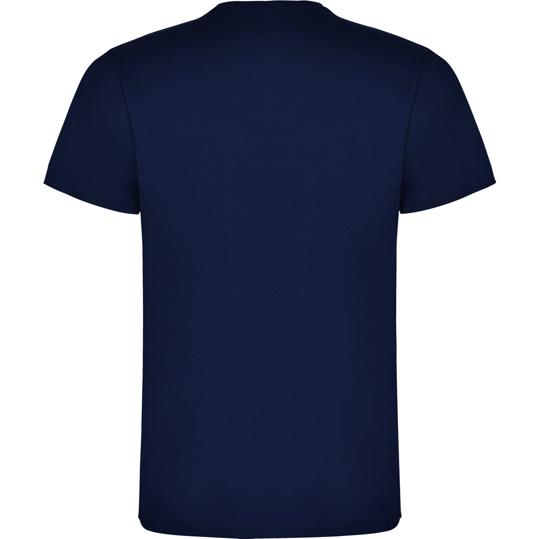 Camiseta para hombre de algodón en azul marino de espaldas