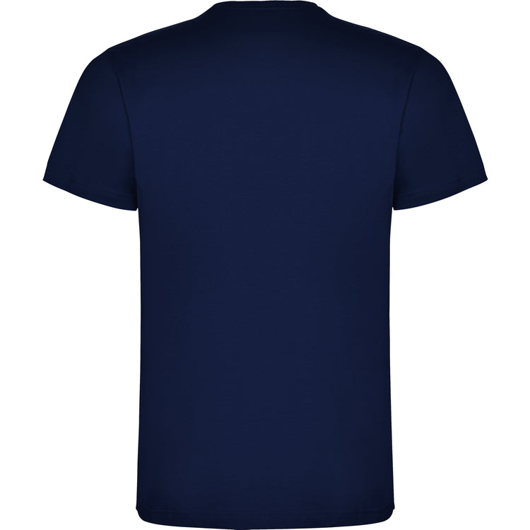 Camiseta para hombre de algodón en azul marino de espaldas