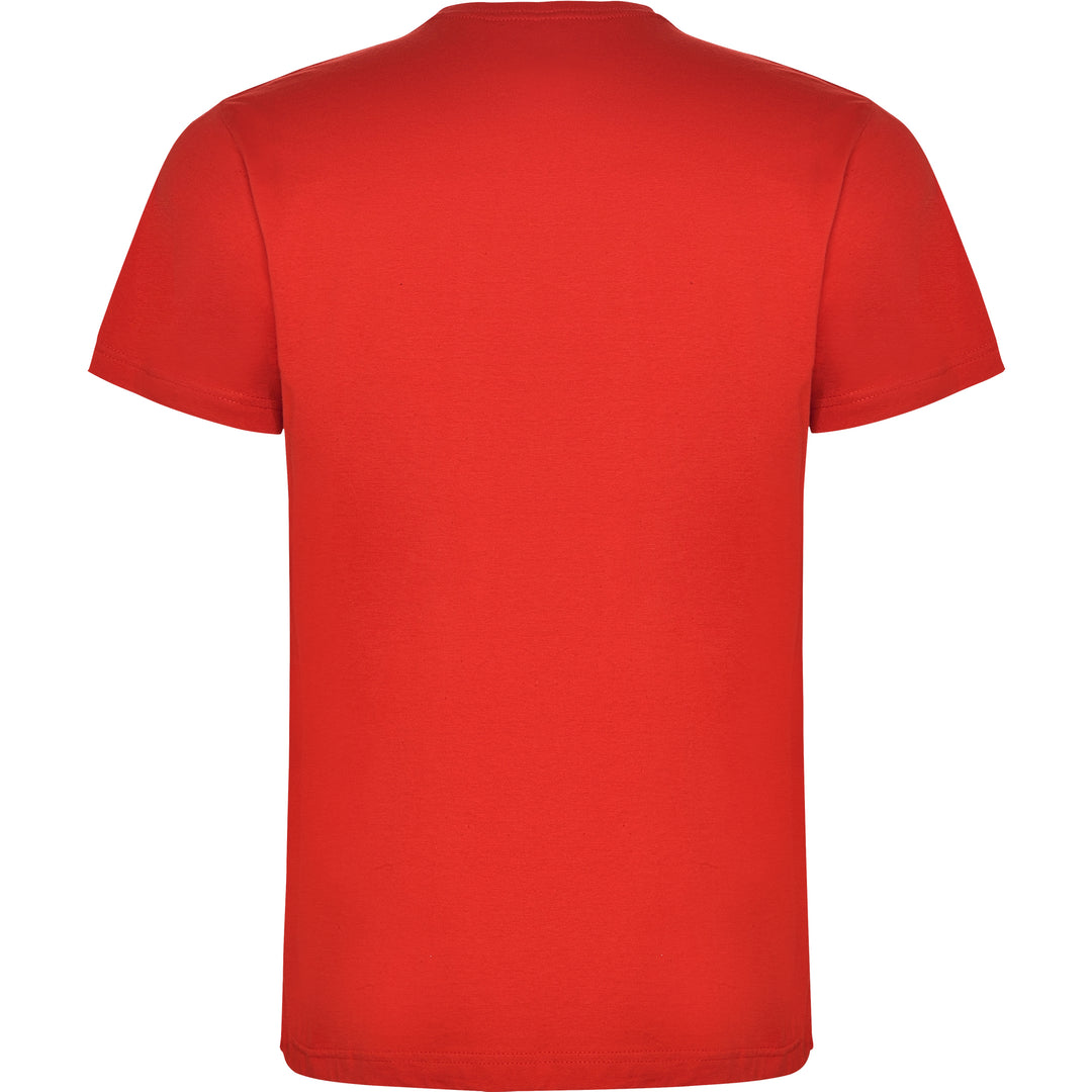 Camiseta para hombre de algodón en rojo de espaldas