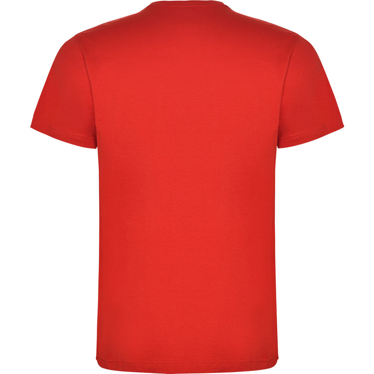 Camiseta para hombre de algodón en rojo de espaldas