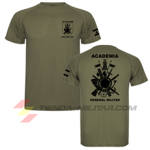 Cargar imagen en el visor de la galería, Camiseta militar técnica de la Academia General Militar en color Verde Militar
