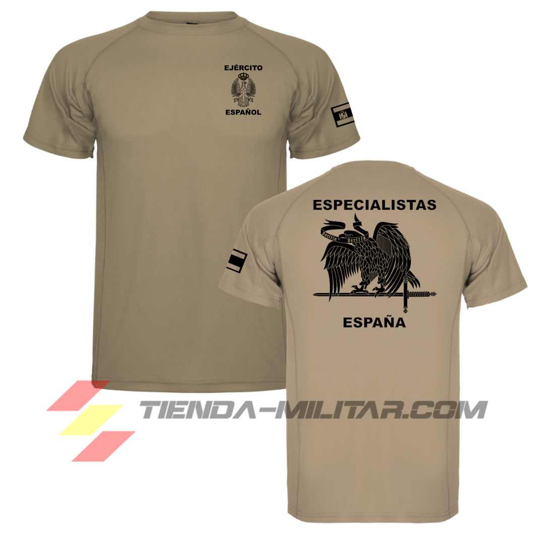 Camiseta técnica especialistas en color Tierra - Tienda Militar