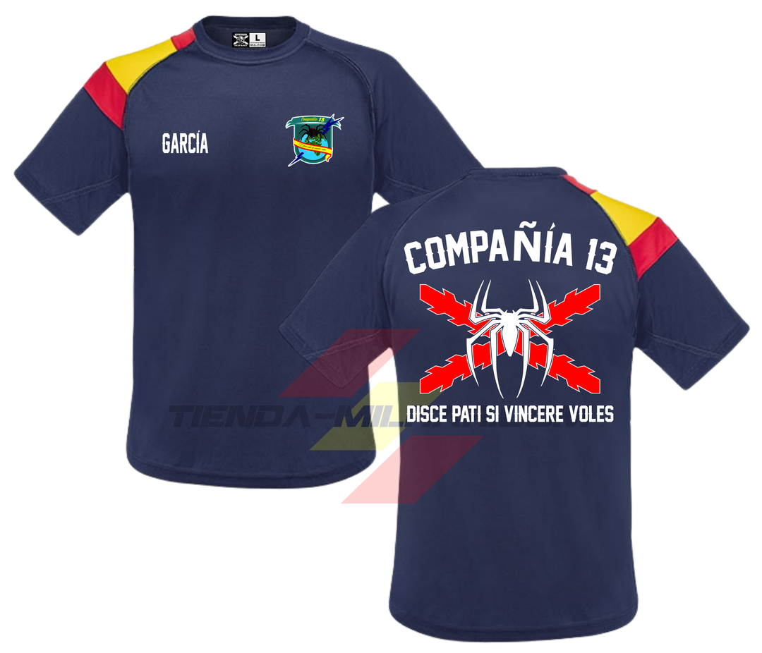 Ejemplo de personalización con escudo en camiseta técnica militar bandera de España