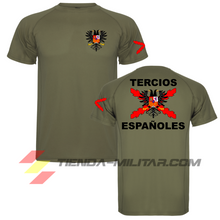 Cargar imagen en el visor de la galería, Camiseta técnica de los tercios de España en color verde militar
