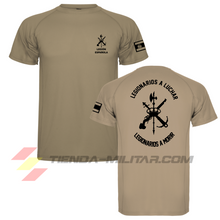 Cargar imagen en el visor de la galería, Camiseta militar técnica de la Legión Española en color marrón y negro
