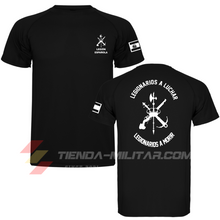 Cargar imagen en el visor de la galería, Camiseta militar técnica de la Legión Española en color blanco y negro
