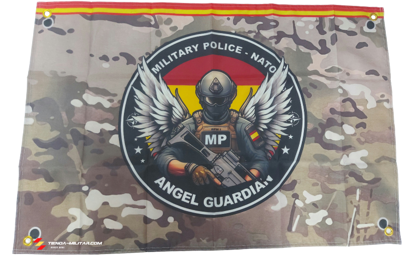 Bandera personalizada del ejercicio militar de policía militar de la OTAN Ángel Guardián en color Multicam.