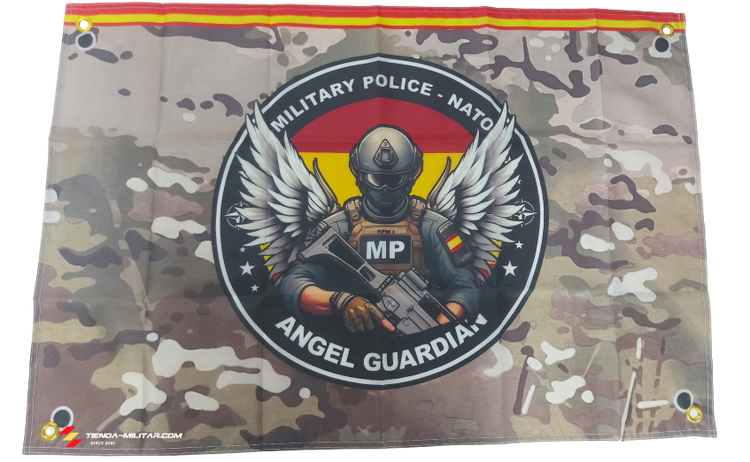 Bandera personalizada del ejercicio militar de policía militar de la OTAN Ángel Guardián en color Multicam.