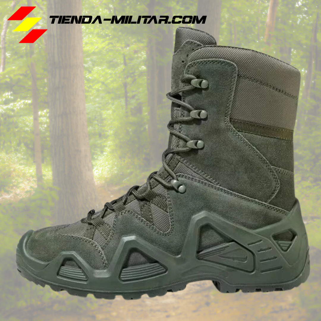 Bota táctica hombre caña alta en color verde militar