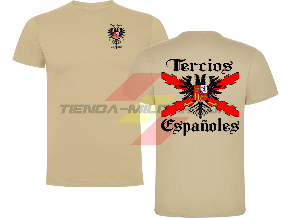 Camiseta algodón Tercios Españoles Depredador Hispano color Arena