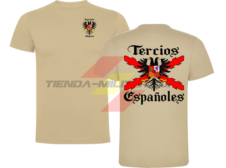 Camiseta algodón Tercios Españoles Depredador Hispano color Arena