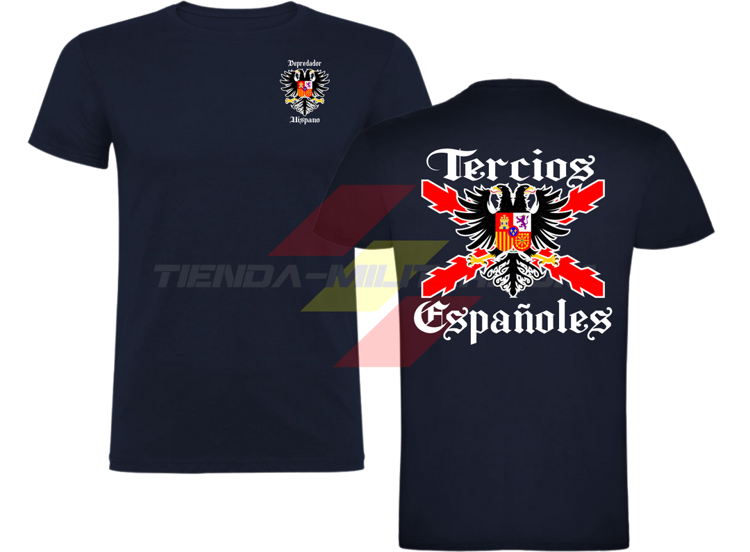 Camiseta algodón Tercios Españoles Depredador Hispano color Azul Marino
