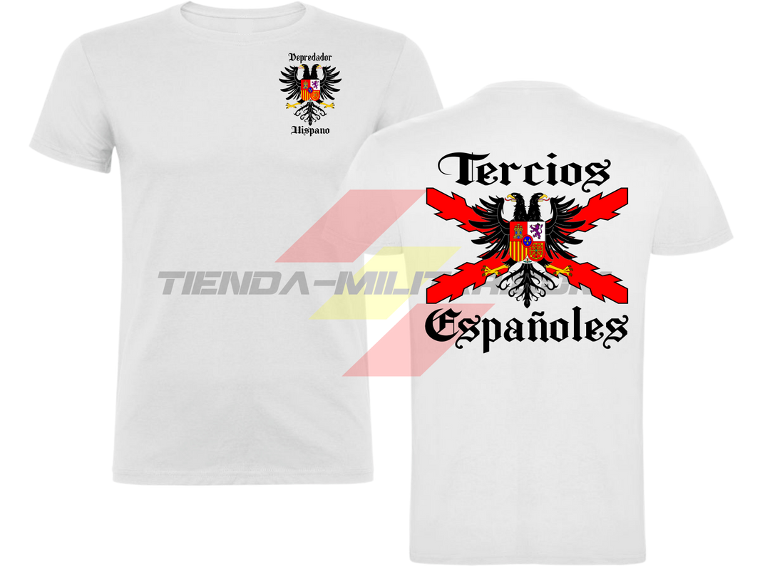 Camiseta algodón Tercios Españoles Depredador Hispano color Blanco