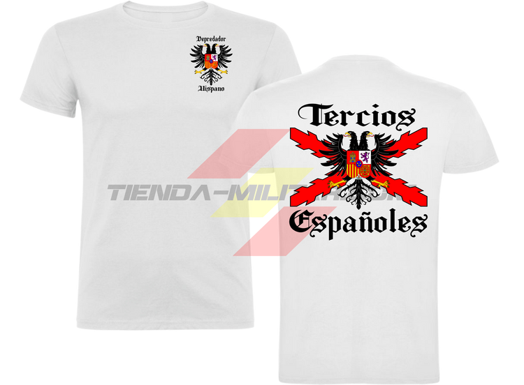 Camiseta algodón Tercios Españoles Depredador Hispano color Blanco