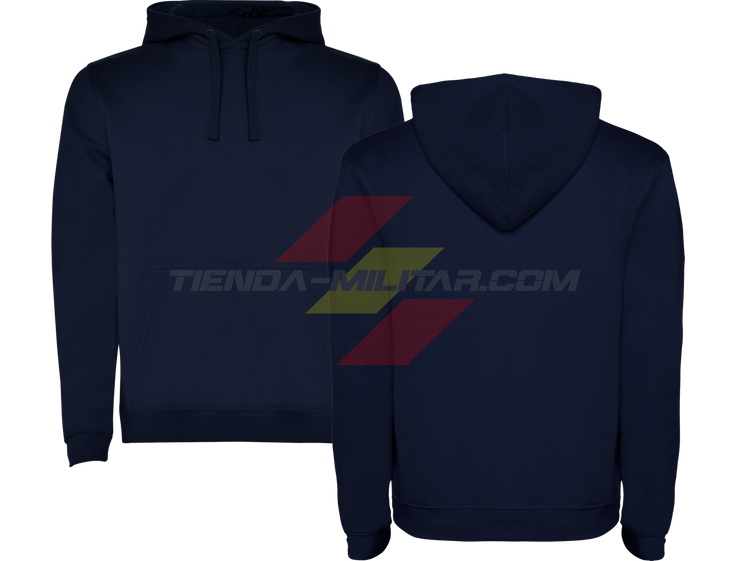 Sudadera militar personalizada con capucha Depredador Hispano en color 
Azul Marino