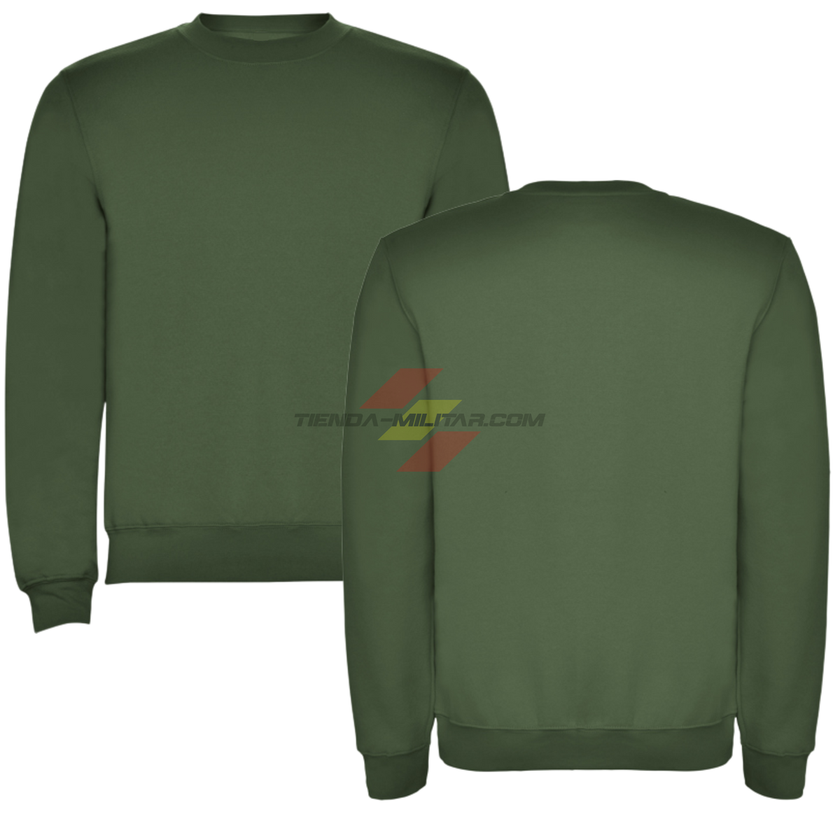Sudadera militar personalizada sin capucha Depredador Hispano - vista trasera con logo personalizado en la espalda