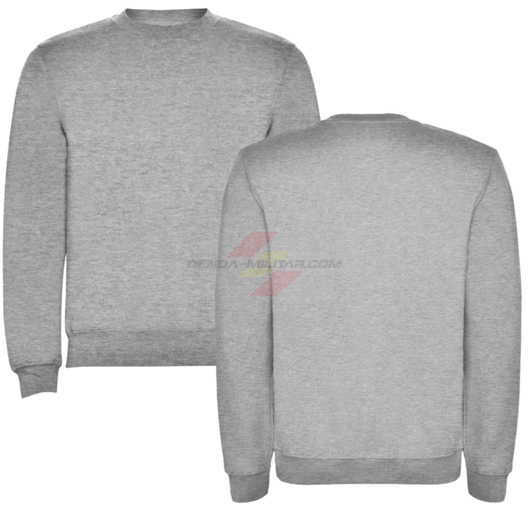 Sudadera militar personalizada sin capucha Depredador Hispano - detalle logo bolsillo y espalda