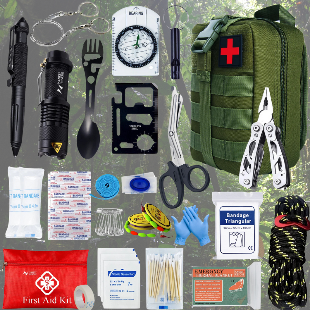 Kit de supervivencia con 24 tipos de herramientas diferentes