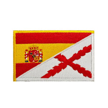 Cargar imagen en el visor de la galería, Parche bordado con bandera de España y Cruz de Borgoña
