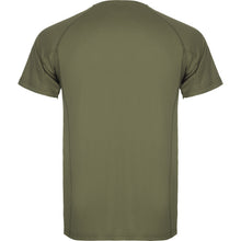 Cargar imagen en el visor de la galería, Camiseta técnica militar personalizada verde detrás
