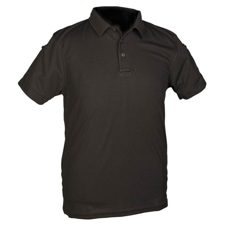 Polo militar manga corta Quick Dry Mil-Tec en color negro - Tienda Militar