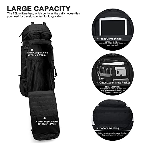 🏞️ Mochila de GRAN CAPACIDAD 75L 🎒 ¡Explora sin límites! - Tienda Militar